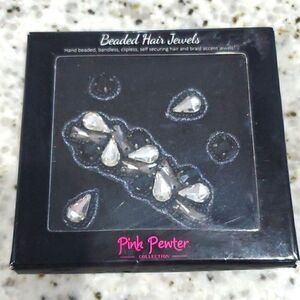 Pink pewter beaded hair jewelry,  NWT